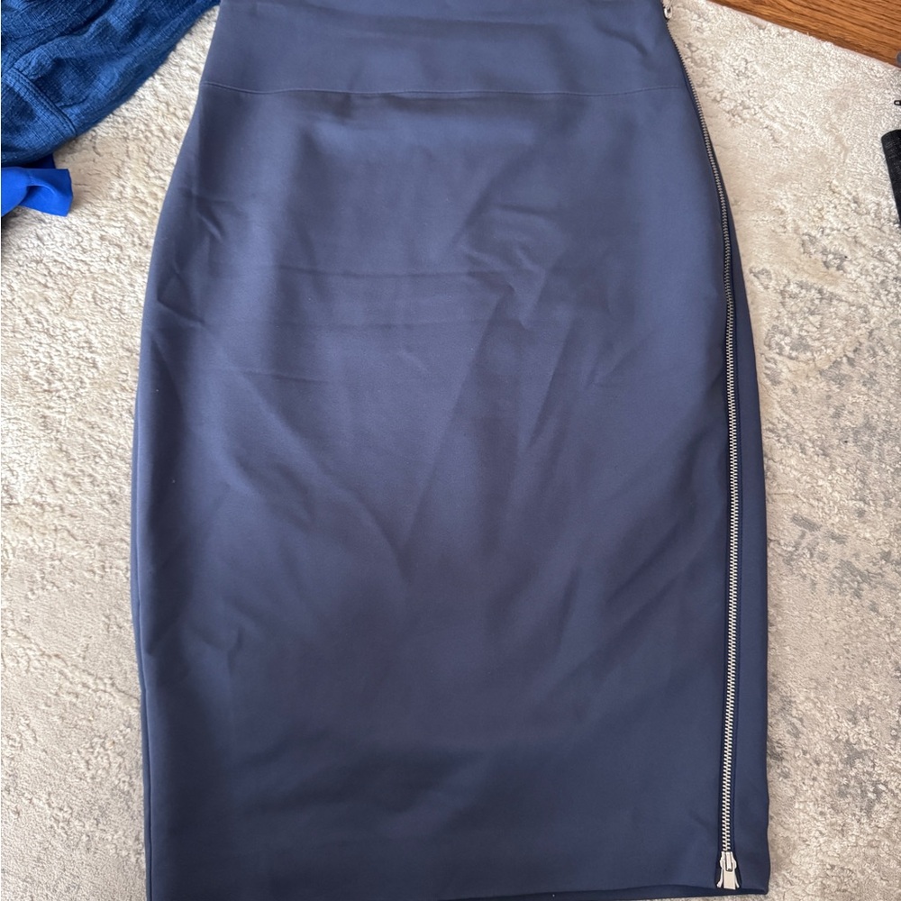 Express Dark Blue Pencil Skirt with Zipper